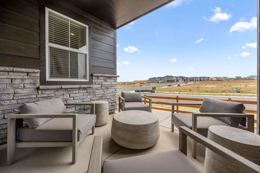 Representative exterior details of a home built from the 2503 by Risewell Homes in Harvest Crossing, Aurora (Image 3).