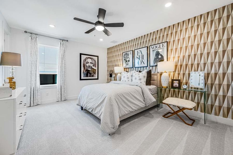 Representative furnished interior of a home built from the Catalina by Taylor Morrison in Travisso Florence Collection, Leander (Image 27).