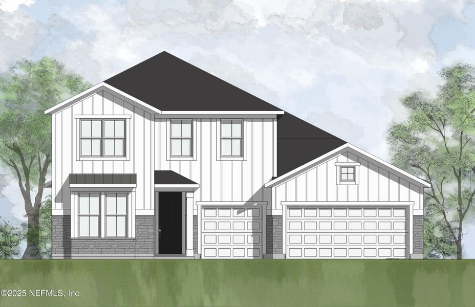 Exterior rendering of this home design in McGirt's Creek, Yulee, FL (Image 1).