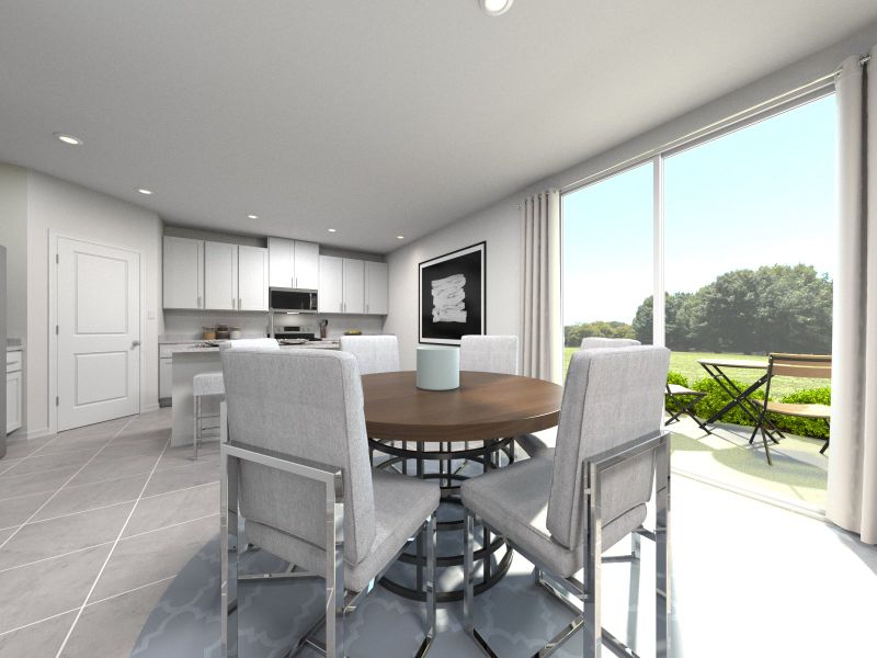 Rendering of the Marigold Floorplan Dining Area. Rendering of the Marigold Floorplan Dining Area.