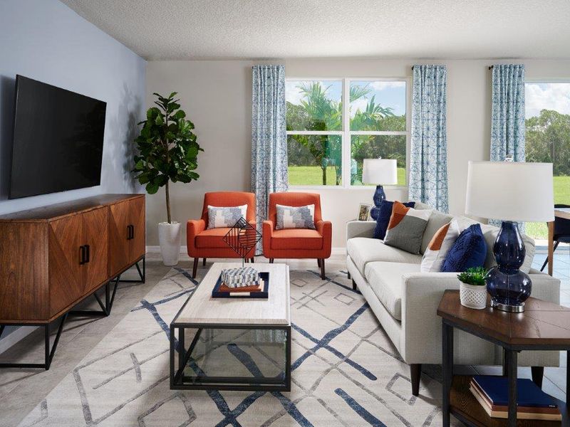 Great Room modeled at Citrus Landing.