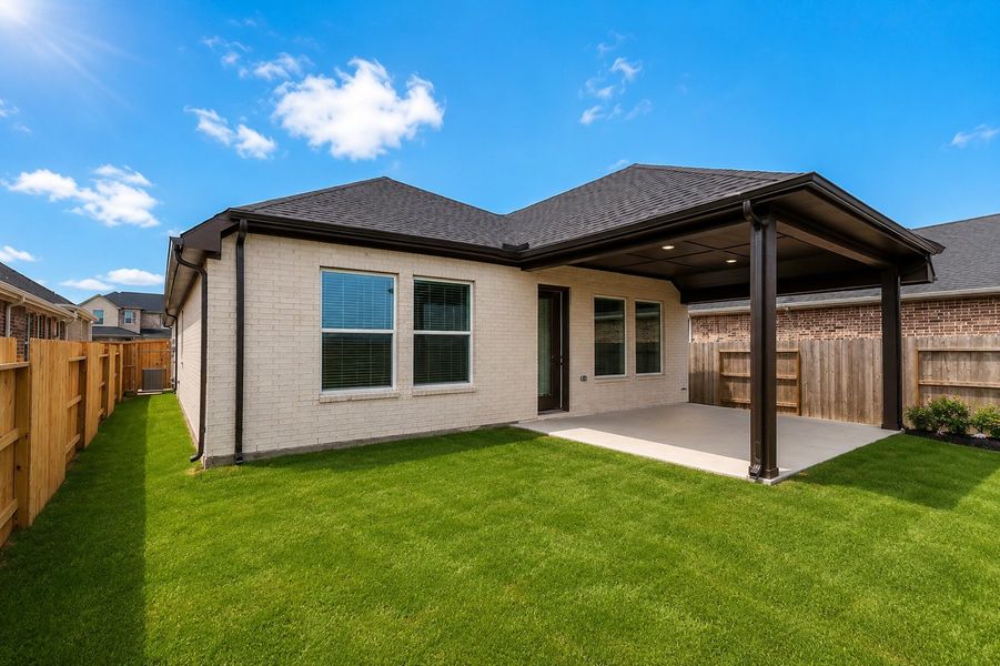 Exterior details and patio area of a home in Brookewater - Terrace Collection, Rosenberg (Image 4). Exterior details and patio area of a home in Brookewater - Terrace Collection, Rosenberg (Image 4).