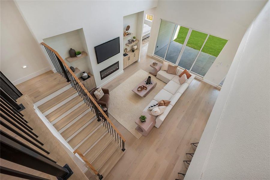 Living room featuring hardwood / wood-style flooring