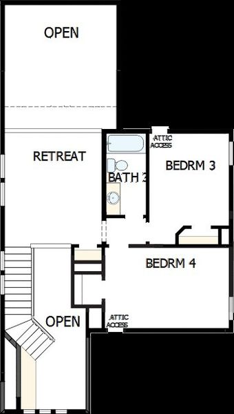 2D floor plan layout of this home in The Grand Prairie 40’, Hockley, TX (Image 3).