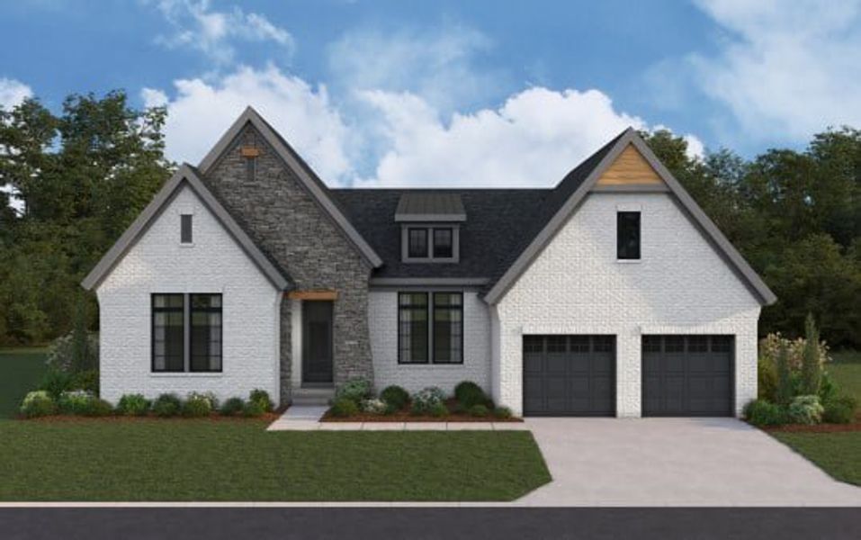 Representative exterior photo of a completed home built from the Winslow by Fischer Homes in Watson at Flowers Plantation, Clayton, NC (Image 11).