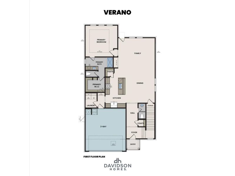 2D floor plan layout for the The Verano B by Davidson Homes LLC in Sunterra, Katy, TX (Image 3).