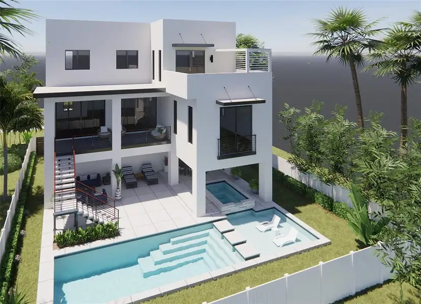 Exterior details and patio area of a home in , Clearwater Beach (Image 2). Exterior details and patio area of a home in , Clearwater Beach (Image 2).