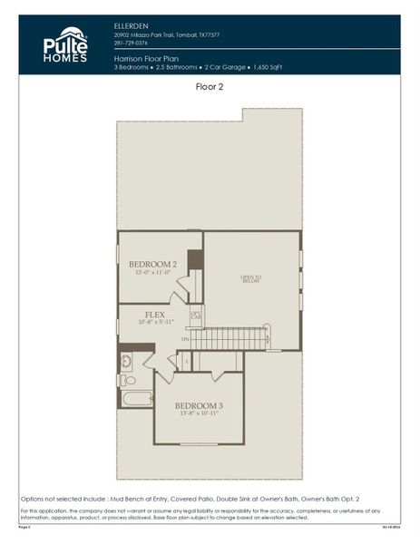 2D floor plan layout of this home in Ellerden, Tomball, TX (Image 3).