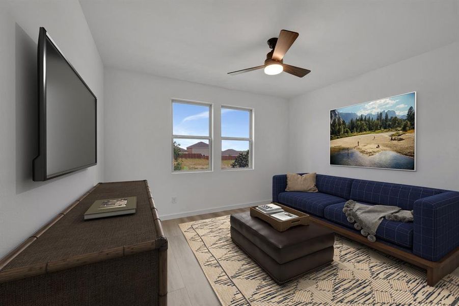Furnished interior view inside a new home in Aspire at Noble Ridge, Howe (Image 14).