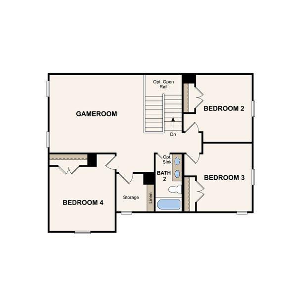 2D floor plan layout of this home in Highland Reserves, Pleasant View, TN (Image 4).