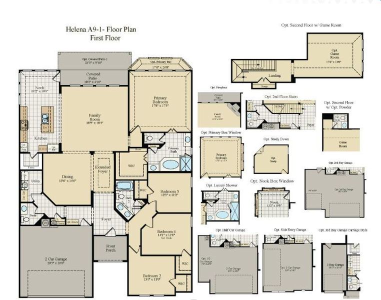 2D floor plan layout of this home in Hayes Crossing, Midlothian, TX (Image 3).