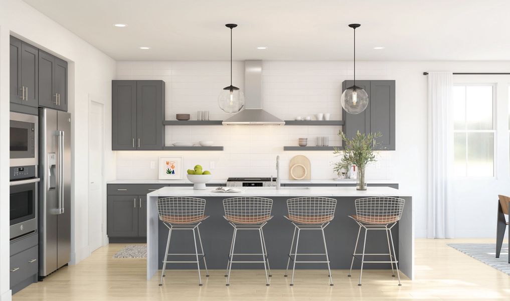 Kitchen with open shelving