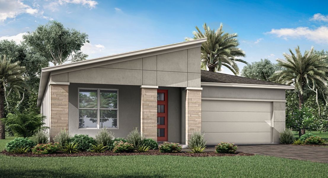 Representative exterior photo of a completed home built from the Pinnacle by Mattamy Homes in Pasadena Ridge, Zephyrhills, FL (Image 15). Representative exterior photo of a completed home built from the Pinnacle by Mattamy Homes in Pasadena Ridge, Zephyrhills, FL (Image 15).