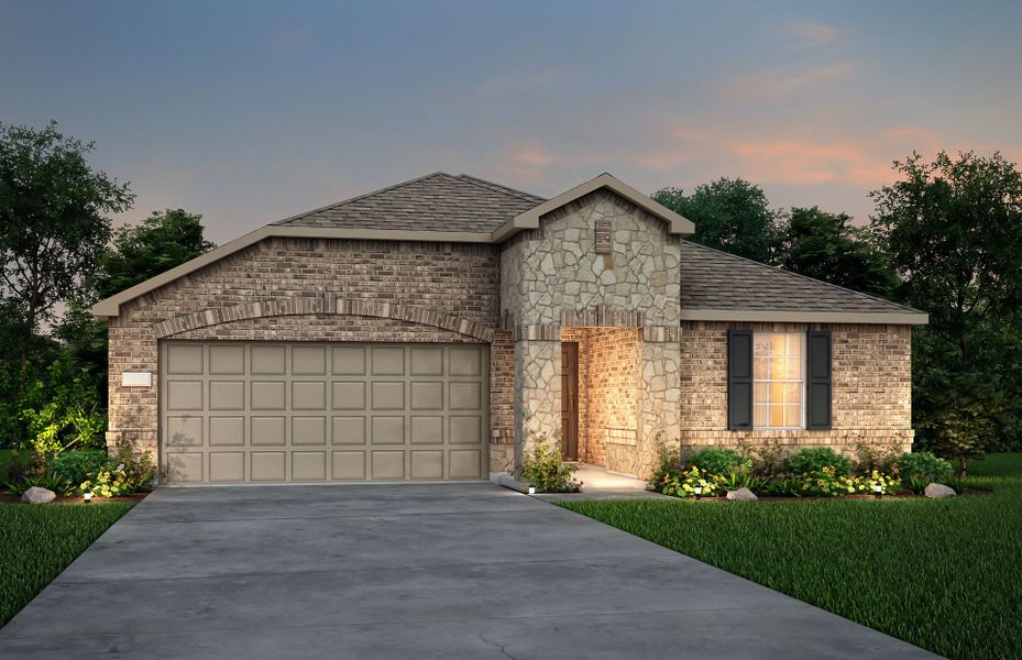 Front exterior of a new home in Elizabeth Creek, Haslet, TX, highlighting curb appeal (Image 14).