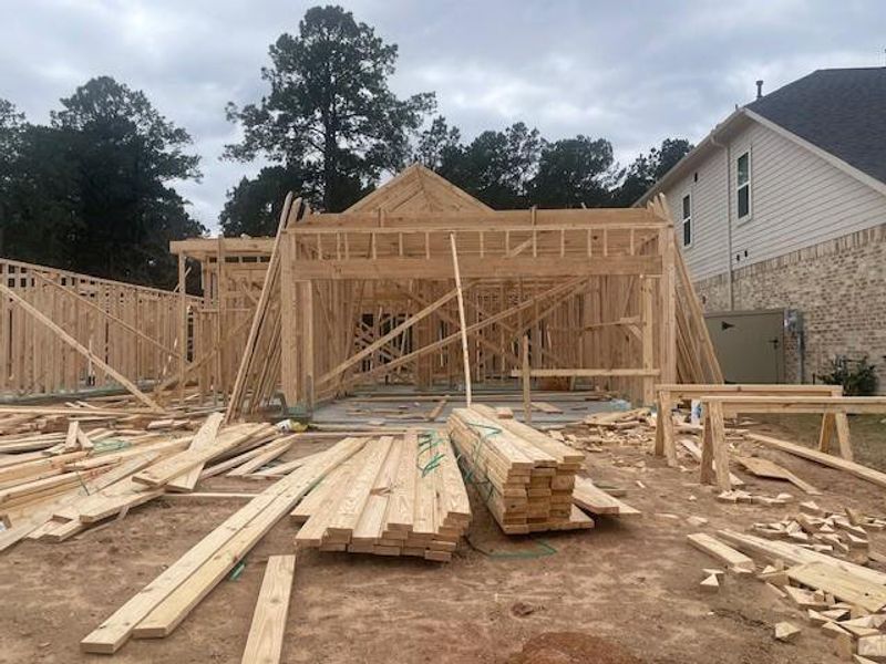 In-progress construction of a new home in Audubon, Magnolia, TX (Image 4).