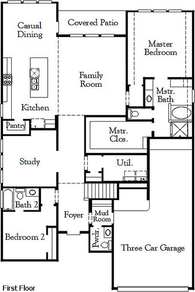 2D floor plan layout for the Collin by Coventry Homes in 6 Creeks, Kyle, TX (Image 4).
