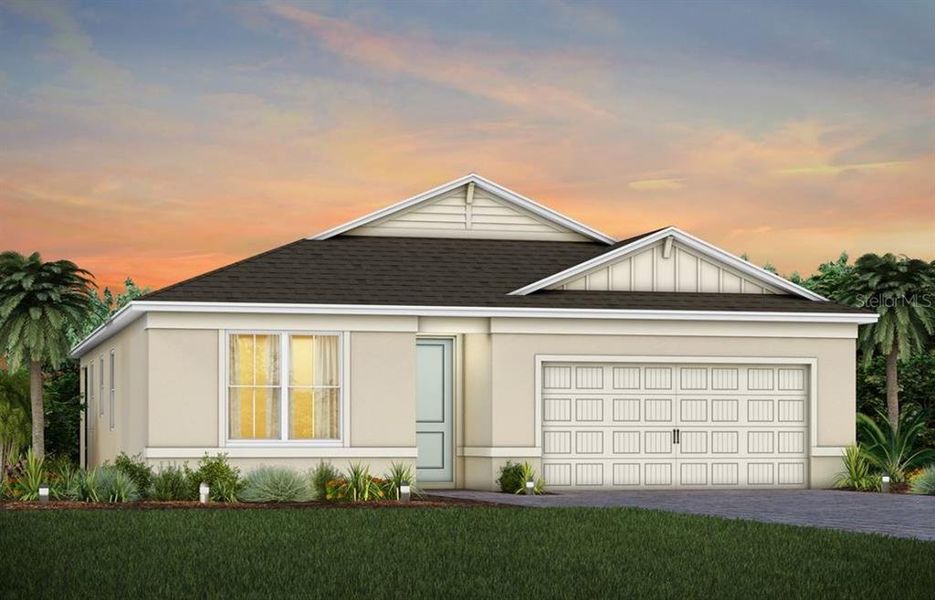 Exterior Design. Artistic rendering for this new construction home. Pictures are for illustrative purposes only. Elevations, colors and options may vary.