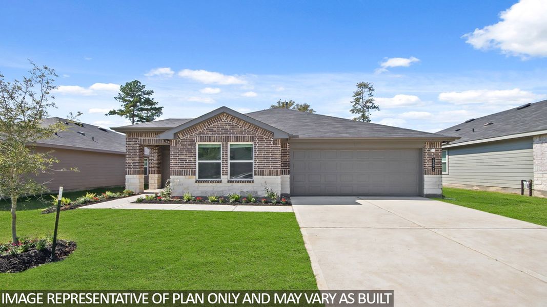 Representative exterior photo of a completed home built from the Camden by D.R. Horton in Grand Pines, Magnolia, TX (Image 18).