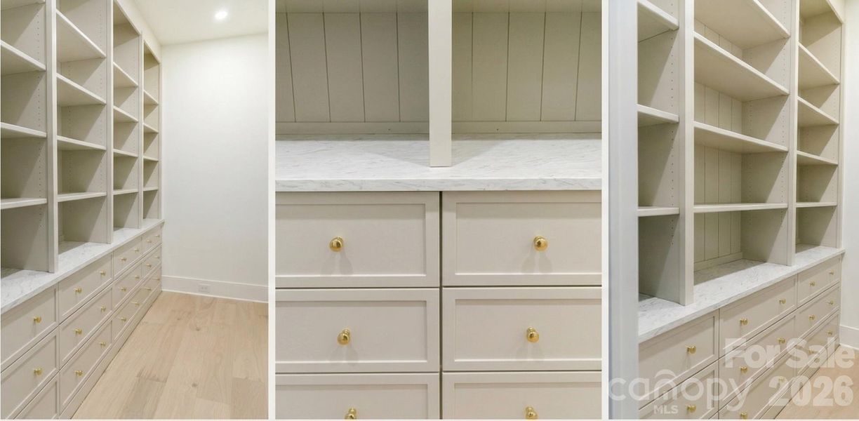 Just behind the hidden door you will find --extensive pantry cabinetry similar to what is seen hereimages may include digital renderings or AI-enhanced visuals intended to illustrate design intent, finishes, or potential use of space. Actual construction and final finishes may vary