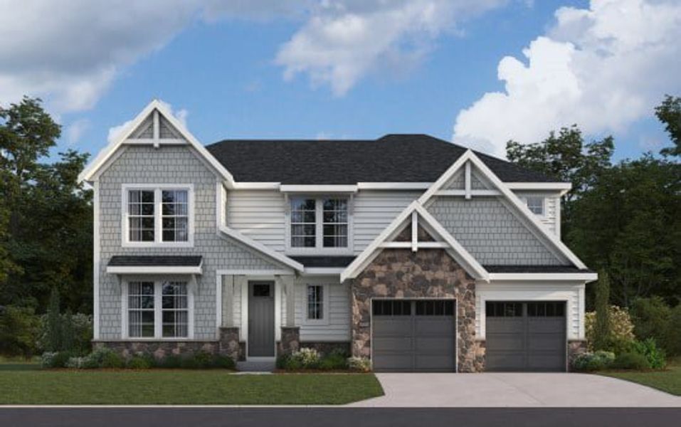 Representative exterior photo of a completed home built from the Pearson by Fischer Homes in Watson at Flowers Plantation, Clayton, NC (Image 10).