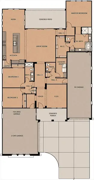 2D floor plan layout for the Annapolis by Fulton Homes in Sonoma Coast, Queen Creek, AZ (Image 3).