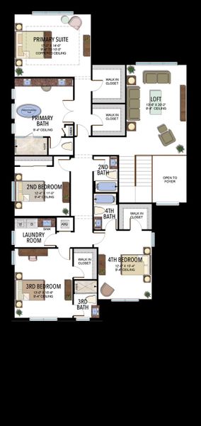2D floor plan layout of this home in Lotus Edge, Boca Raton, FL (Image 5). 2D floor plan layout of this home in Lotus Edge, Boca Raton, FL (Image 5).