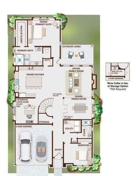 2D floor plan layout of this home in Providence Cove, McKinney, TX (Image 2).
