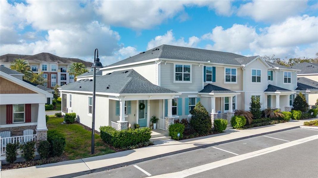 Front exterior of a new home in Hickory Grove, Winter Springs, FL, highlighting curb appeal (Image 28).