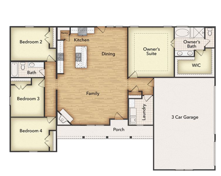 2D floor plan layout of this home in Terra Escalante, Blue Ridge, TX (Image 4).