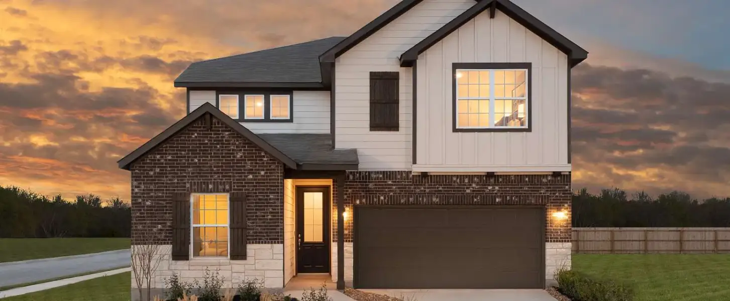 Representative exterior photo of a completed home built from the Wyatt by Ashton Woods in Saddlebrook Ranch, Schertz, TX (Image 18).