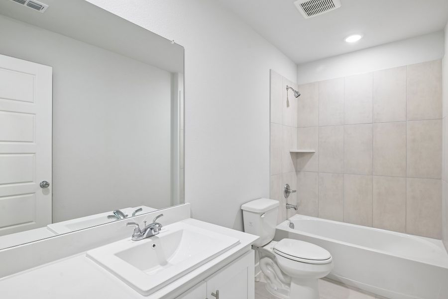 Bathroom in the Hayden home plan by Trophy Signature Homes