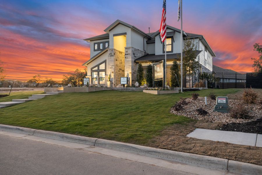 Front exterior of a new home in Provence 50', Austin, TX, highlighting curb appeal (Image 23).