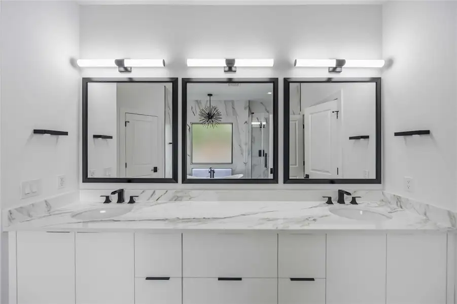 Double vanities in primary bathroom Double vanities in primary bathroom