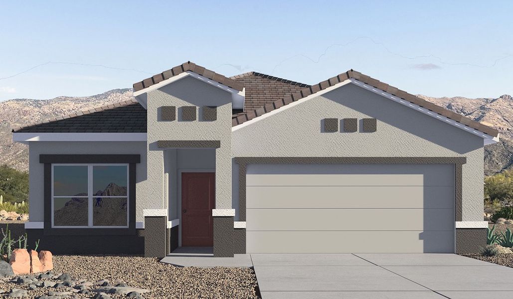 Representative exterior photo of a completed home built from the Harris by D.R. Horton in Barnett Village, Marana, AZ (Image 23). Representative exterior photo of a completed home built from the Harris by D.R. Horton in Barnett Village, Marana, AZ (Image 23).