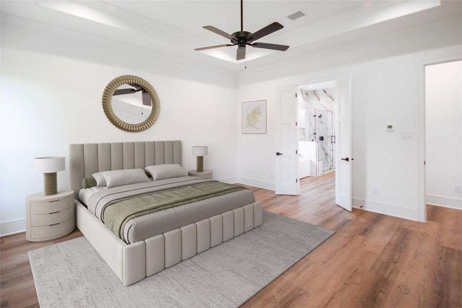 Experience the elegance of this generously sized primary bedroom, measuring 16x16 feet. With its stunning coffered ceiling and virtual staging, this room is designed to inspire your imagination and showcase its true potential. Experience the elegance of this generously sized primary bedroom, measuring 16x16 feet. With its stunning coffered ceiling and virtual staging, this room is designed to inspire your imagination and showcase its true potential.