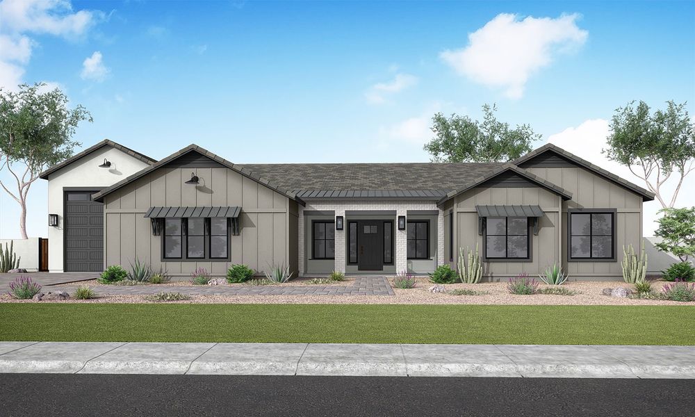 Representative exterior photo of a completed home built from the Aurora Plan 9001 by Tri Pointe Homes in Emberly, Queen Creek, AZ (Image 20).