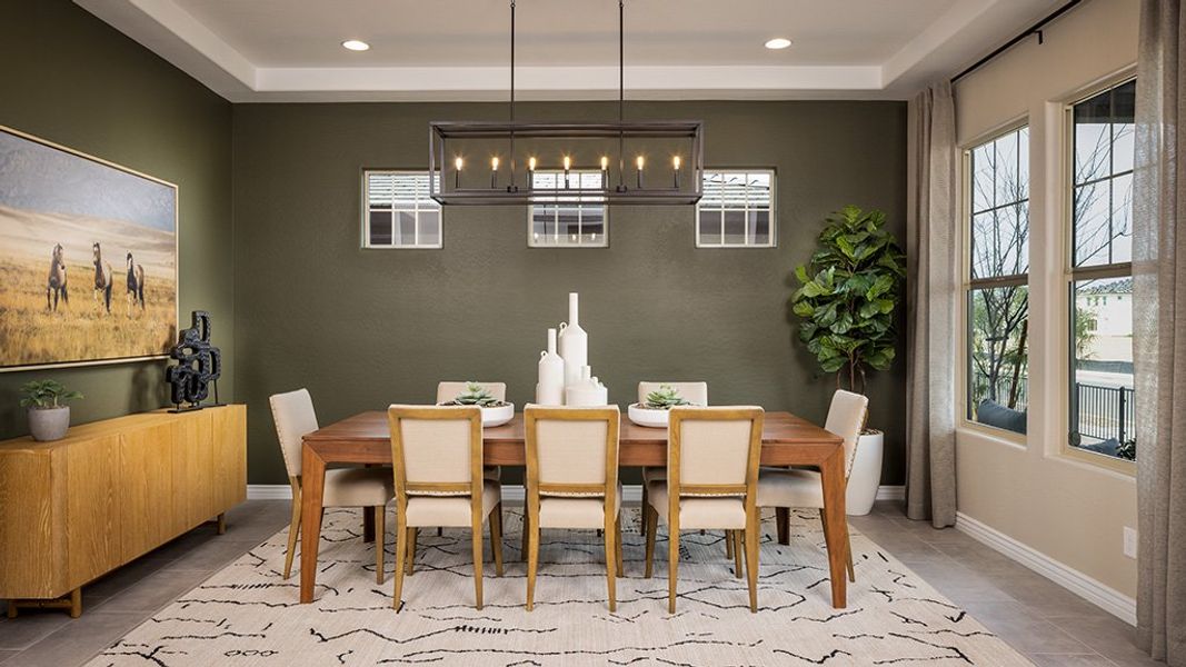 Furnished interior view inside a new home in Ellsworth Ranch, Queen Creek (Image 11).