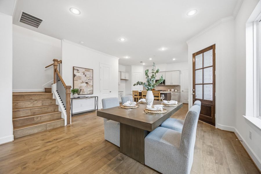 Gather in Style: A generously sized dining area, strategically positioned for ease and accessibility, crafted for memories.