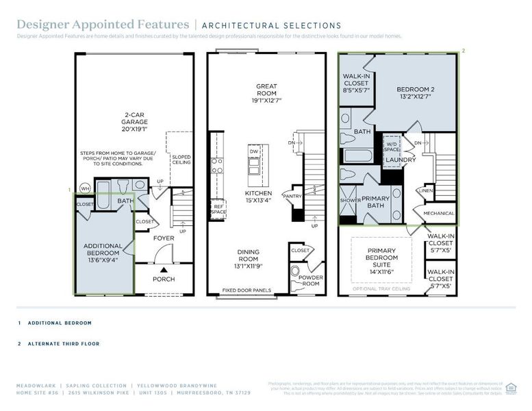 2D floor plan layout of this home in Meadowlark, Murfreesboro, TN (Image 4). 2D floor plan layout of this home in Meadowlark, Murfreesboro, TN (Image 4).