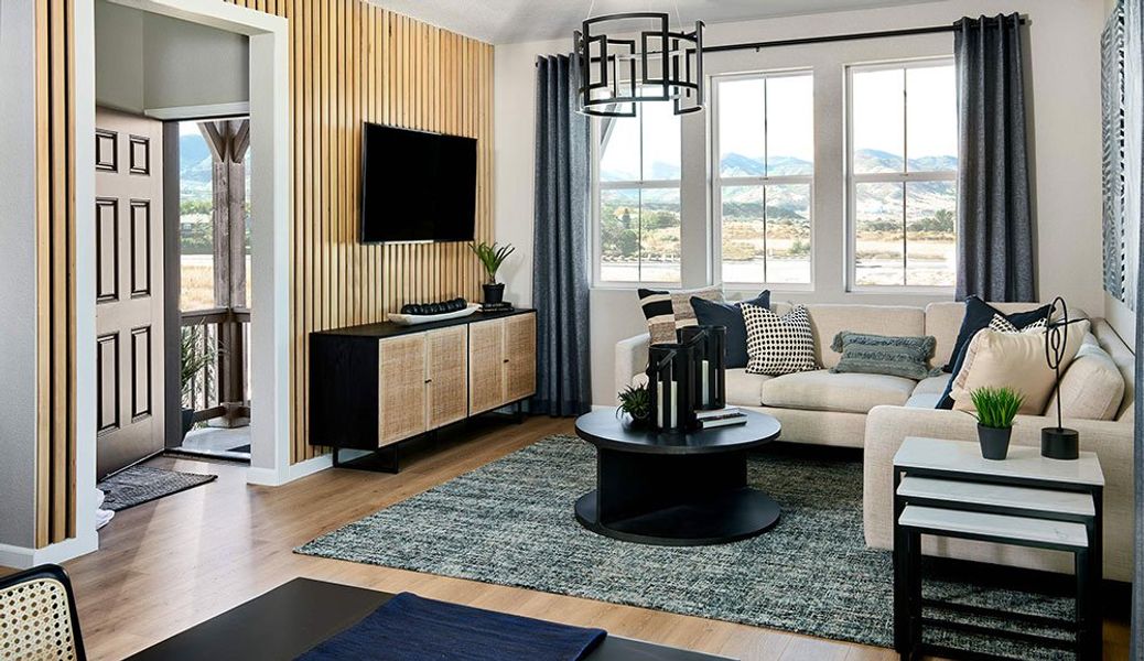 Furnished interior view inside a new home in The Aurora Highlands, Aurora (Image 3).
