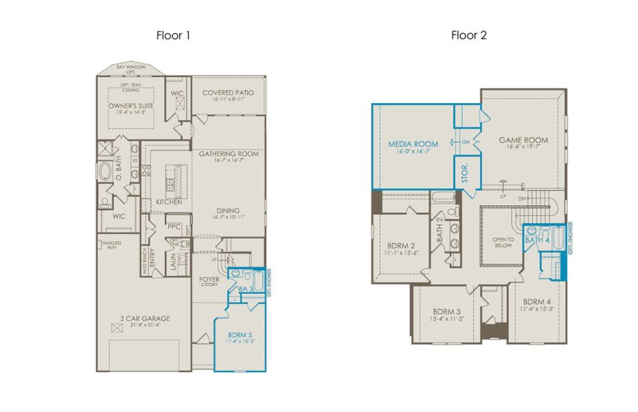 2D floor plan layout of this home in Whitewing Trails, Princeton, TX (Image 3).