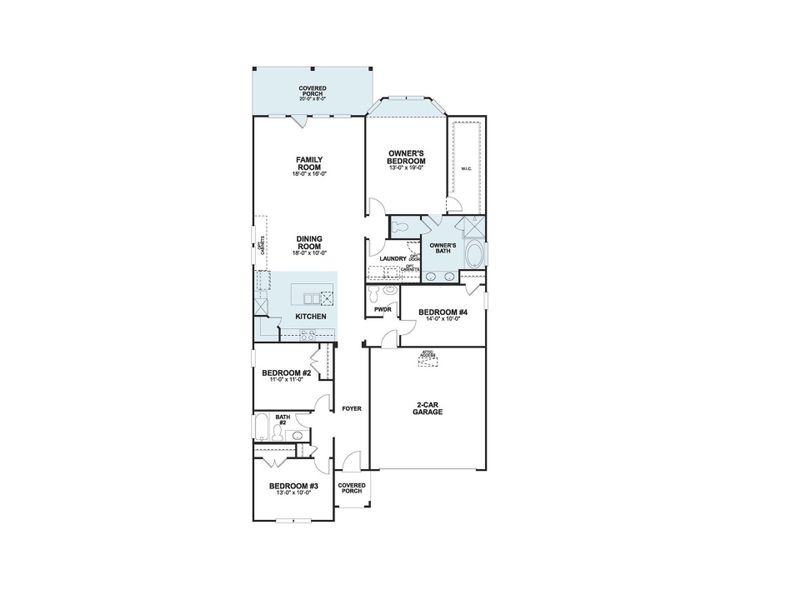 2D floor plan layout of this home in Heritage, Dripping Springs, TX (Image 5).