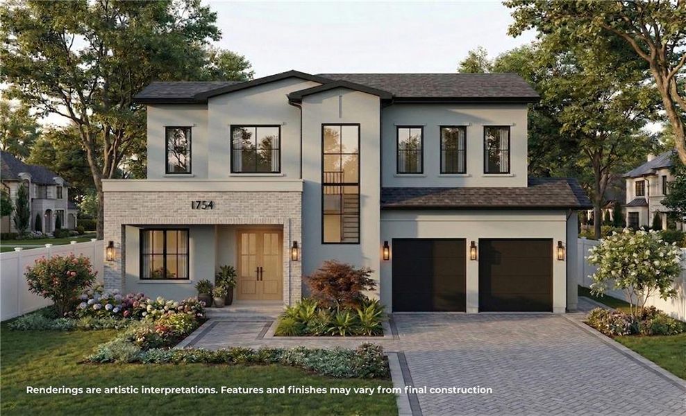Front exterior of a new home in , Winter Park, FL, highlighting curb appeal (Image 1). Front exterior of a new home in , Winter Park, FL, highlighting curb appeal (Image 1).
