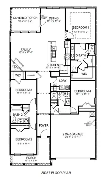 2D floor plan layout of this home in Cottonwood Ridge, Piedmont, SC (Image 4).