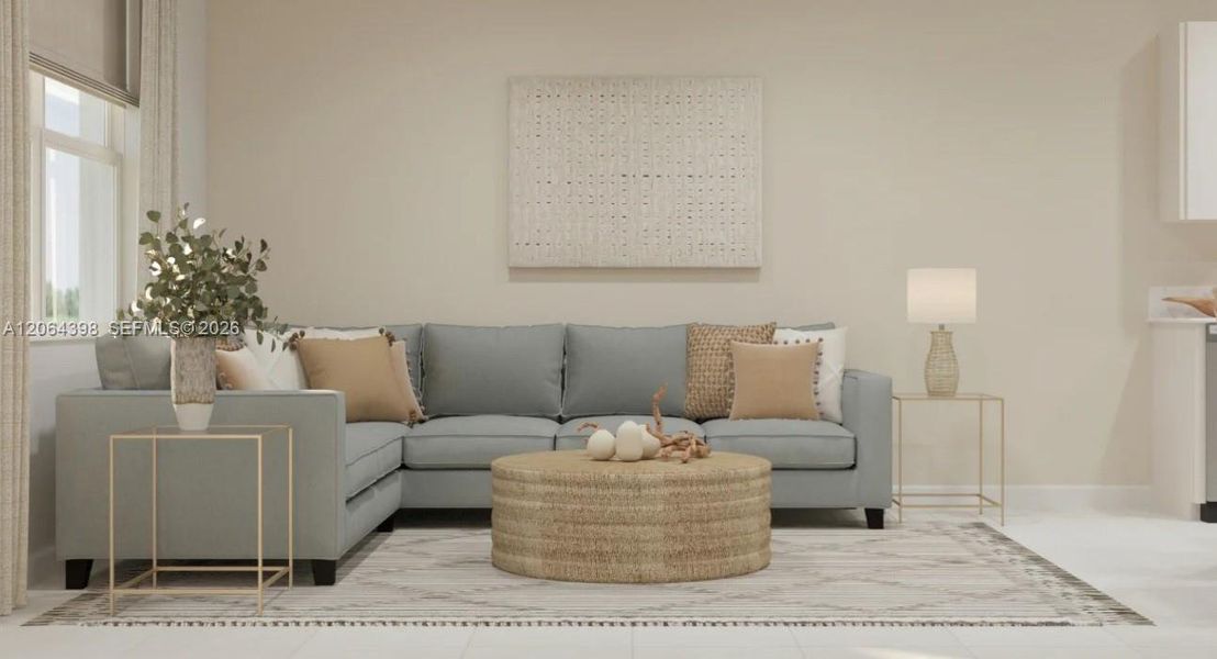 Furnished interior view inside a new home in Heron Pointe, Miami (Image 5).