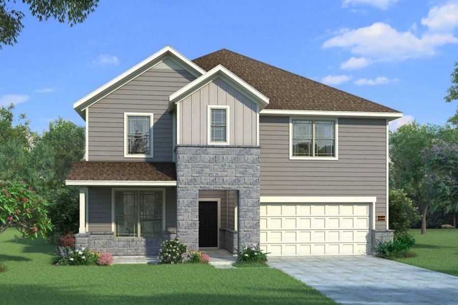 Representative exterior photo of a completed home built from the Trinity Grove Hemlock 2961 by Brohn Homes in Trinity Grove, Spring, TX (Image 15).