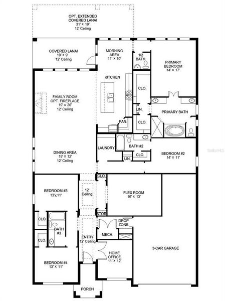 2D floor plan layout of this home in Turnleaf 60', Punta Gorda, FL (Image 2).