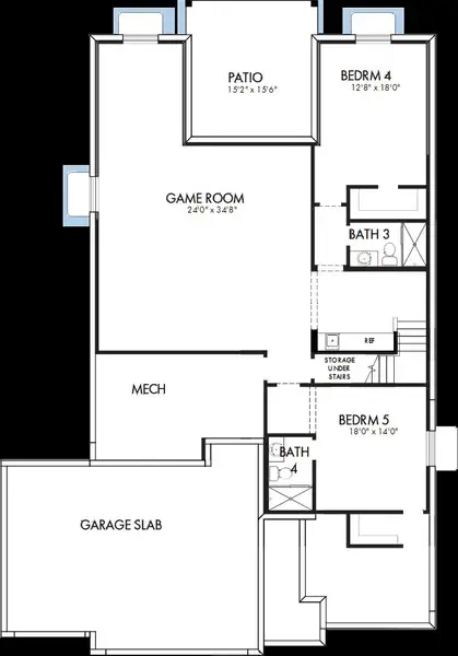 2D floor plan layout of this home in Wolf Ranch - Enclave Collection, Colorado Springs, CO (Image 3). 2D floor plan layout of this home in Wolf Ranch - Enclave Collection, Colorado Springs, CO (Image 3).