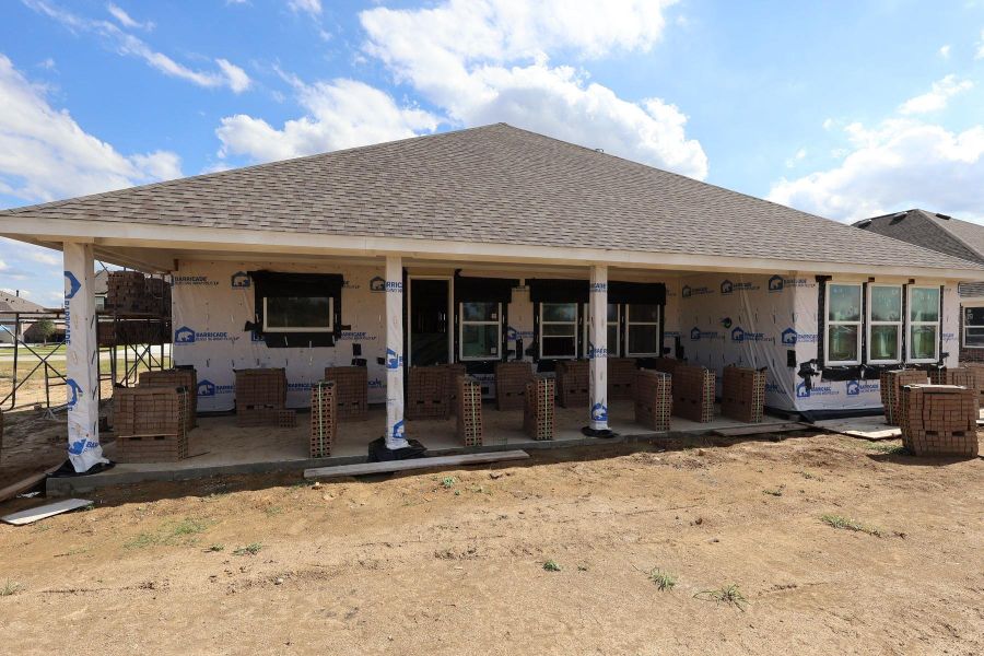 backyard with covered patio - still under construction!