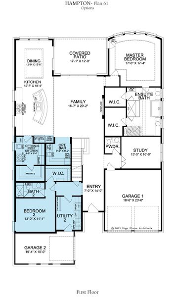 2D floor plan layout for the Hampton by Landon Homes in Fields - Brookside North, Frisco, TX (Image 21). 2D floor plan layout for the Hampton by Landon Homes in Fields - Brookside North, Frisco, TX (Image 21).